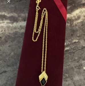 Dior Vintage Rare rinrstone Black Onyx Necklace With Box In Great Condition